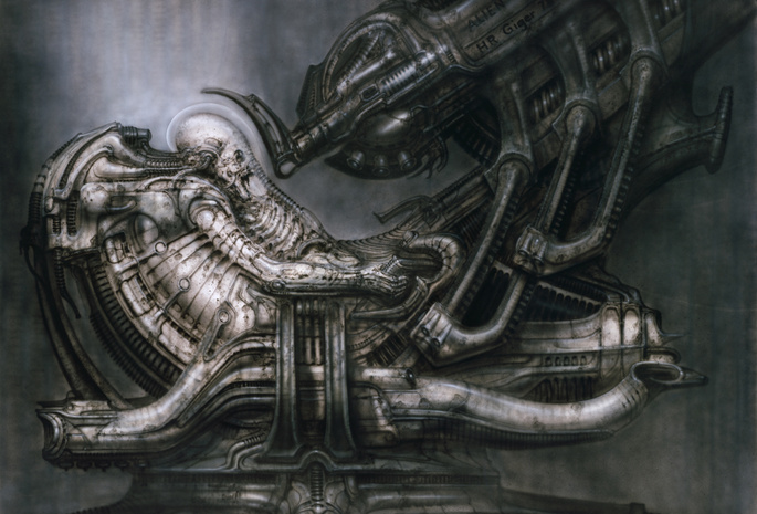 H.R.Giger, Space Jockey, Pilot, Alien, ,  , , , , , Biomechanic