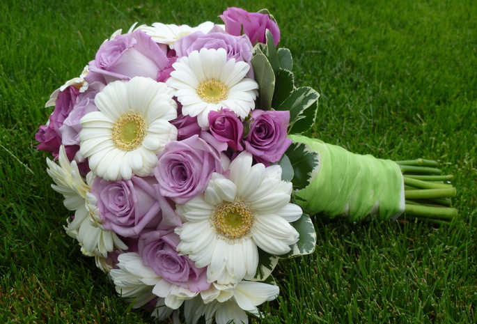 lovely, beautiful, gerberas, cool, elegantly, wedding, roses, Flower, nice, bouquet, rose, flowers