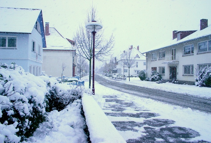 snowy street, город, Зима, снег, winter, улица