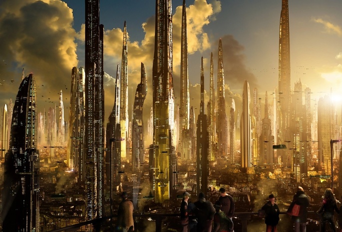 scott richard, Matte future city, sunset, towers, sci-fi, ships, rich35211