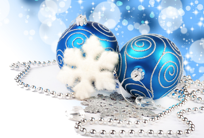 diamonds, blue balls, necklace, new year, Merry christmas, jewelry, lights, bokeh, decoration