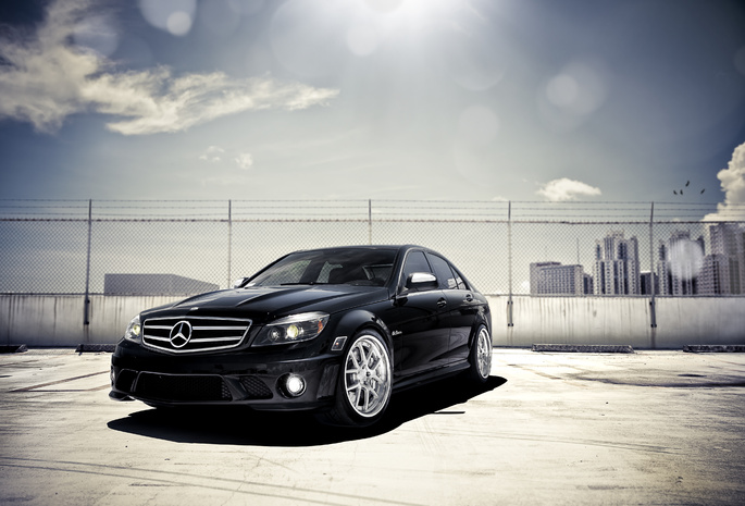 Mercedes-benz, c-klasse, black, c 63,  , , front