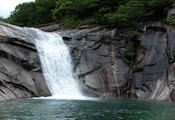 водопад, обрыв, каменная скала