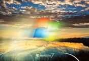 природа, озеро, Windows 7, логотип