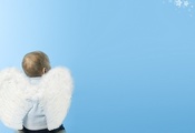 ангел, белые крылья, взгляд в небеса