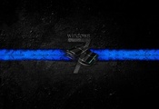 логотип windows, графическая семерка, синий лазер