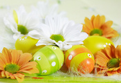 Пасха, яйца, цветы, пасхальные яйца