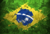 земной шар, Флаги, full hd, бразилия, бразильский флаг