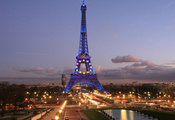 париж, франция, огни, paris, Эйфелева башня, город, france