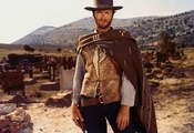 actor,  , Clint eastwood, coat, wild west, grave, cemetery, good ...