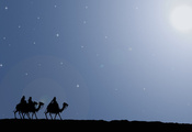 путешествие, вифлеем, звезда, дорога, подарки, Рождество, путь, верблюды, в ...
