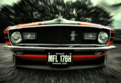 ford, 1970, mustang, front
