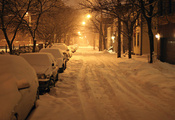 нью-йорк, snow, олбани, снег, ночь, new york, night, Albany, winter, usa, n ...