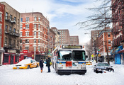 нью-йорк, зима, снег, winter, usa, east village, snow, New york, nyc