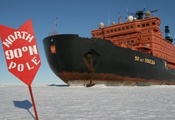 sky, anchor, view, ship, mark, sea, ice, north, pole, icebreaker