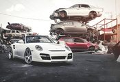Porsche, белый, white, порше, turbo, передняя часть, родстер, 911