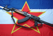 звезда, автомат, Флаг, штык-нож, югославия, оружие