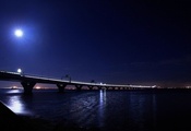 , , , moon, water, , river, light, bridge, , 