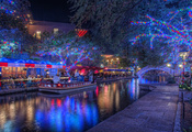 texas, christmas lights, holiday, night, , San antonio, -,  ...