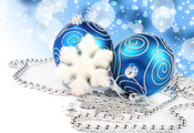 diamonds, blue balls, necklace, new year, Merry christmas, jewelry, lights, ...
