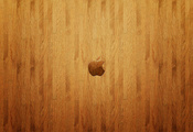 Logo, wall, apple, wood