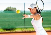 tennis, ball, racket, woman