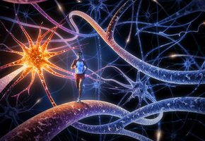 нейроны головы, бег, сила жизни