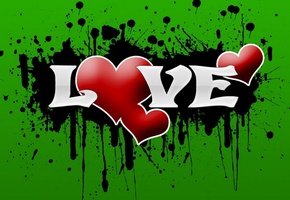 графити, любовь, двойное сердце