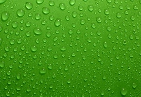 капельки воды, зеленый фон, дождик