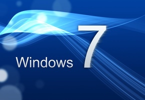 windows 7, голубые ленты, синий фон