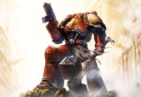 Warhammer, dawn of war, space marine, оружие, робот