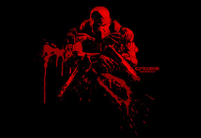 Crysis, warhead, кровь, оружие, мужчина