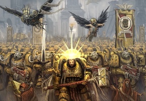 Warhammer, black templars, желтый, армия