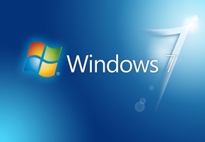 голубой фон, windows 7, Microsoft