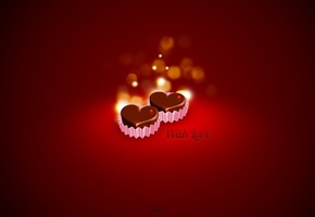 сладости, конфетки из шоколада, сердечки