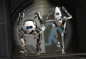 Portal 2, valve, robots, , cg wallpapers