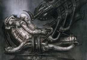 H.R.Giger, Space Jockey, Pilot, Alien, ,  , , , , , Biomechanic