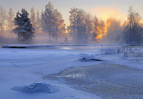 voxnan river, sweden, река, h”lsingland, швеция, зима