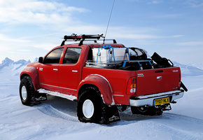 north pole,  , hilux, red, toyota