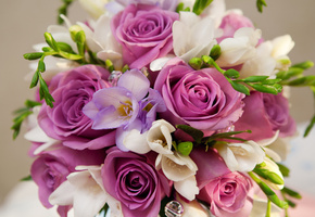 Violet flowers, roses, фиолетовый, букет, цветы, розы, bouquet