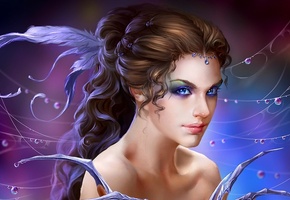 uildrim, girl, art, wild dreamer, The deepest blue, magic, fantasy, арт, фэнтези