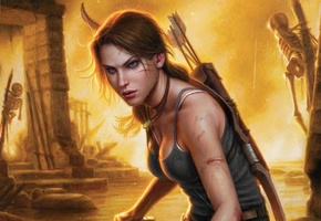 игра, Tomb Raider, рисунок