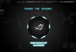 brand, Asus, background, republic of gamers, rog, push to start