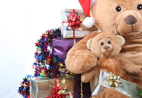 Праздник, медведь, christmas, новый год, рождество, игрушки