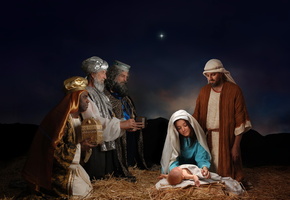 дары волхвов, звезда, рождение христа, ночь, Рождество