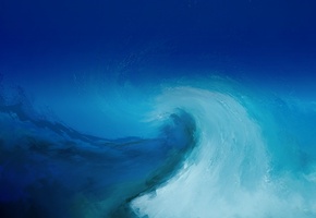 Волна, живопись, фон, текстуры, голубой, синий