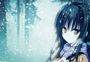 , , , Girl, , to love ru, kotegawa yui, forest, snow