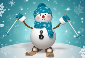 winter, snowman, Рождество, новый год, snow