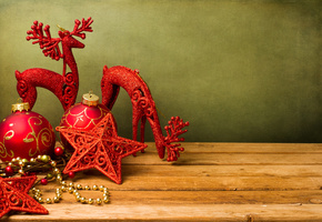 stars, toys, red balls, deer, Merry christmas, счастливого рождества, new year