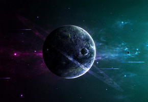 Planet, space ships, night, star, sci fi, dark